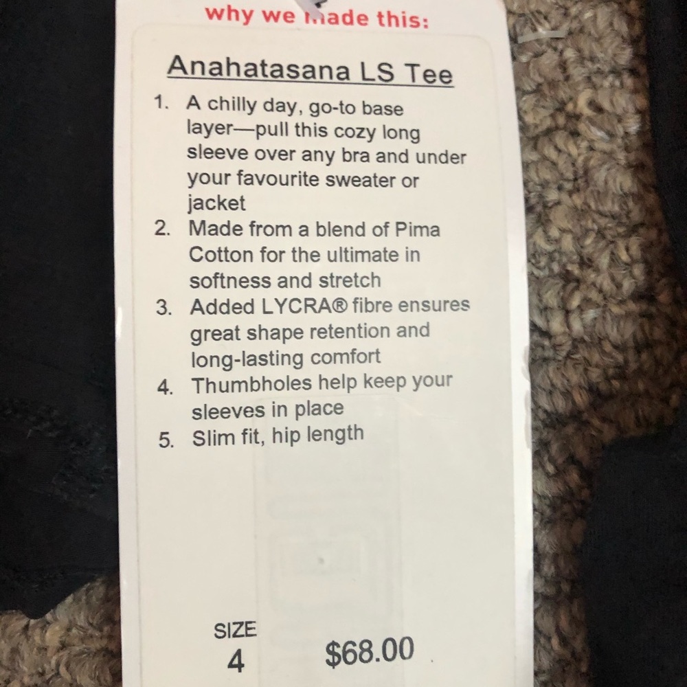 Lululemon LS thin tee